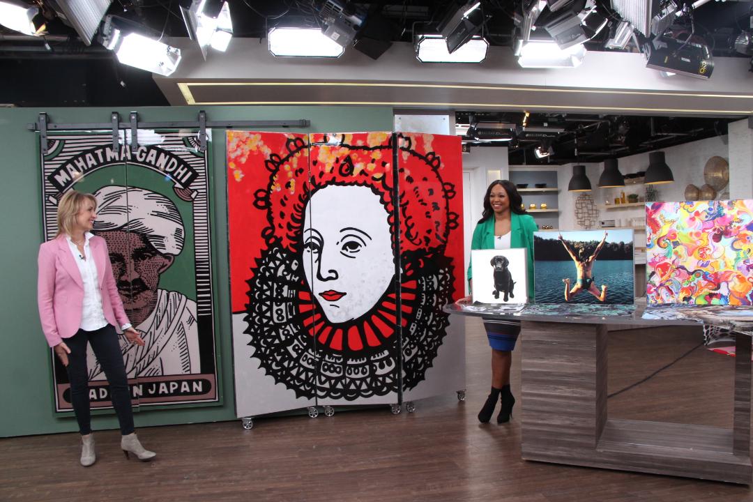 Taking art off the wall and using it in interesting ways in your home