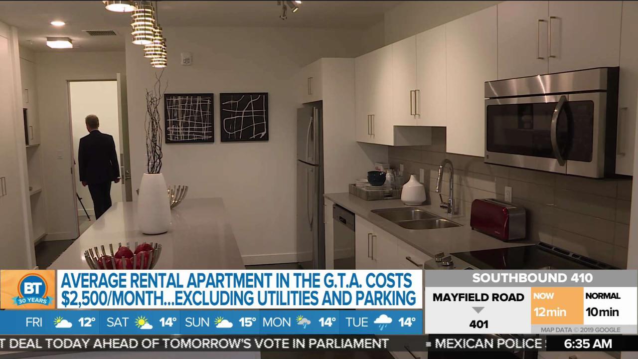 Average Apartment Rental Cost In The Gta Is 2 500